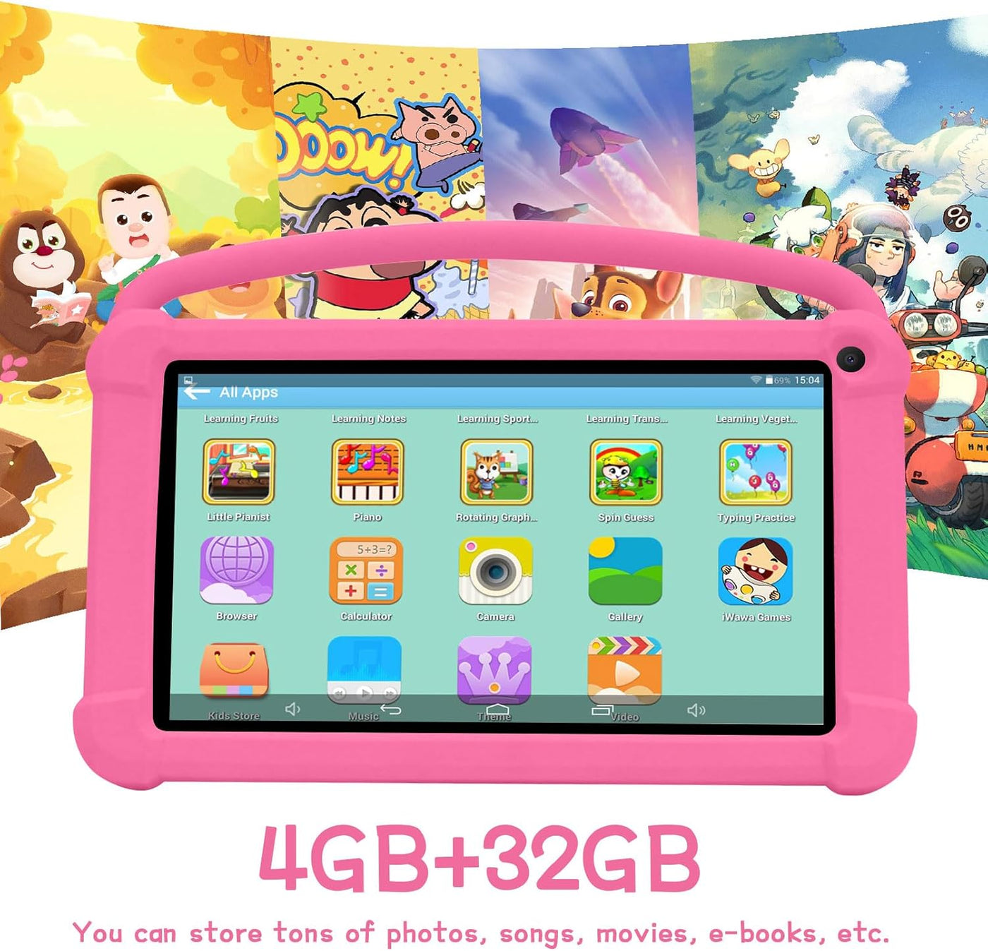 YQSAVIOR Tabletas para niños, tableta Android 12 para niños, 4 GB d...
