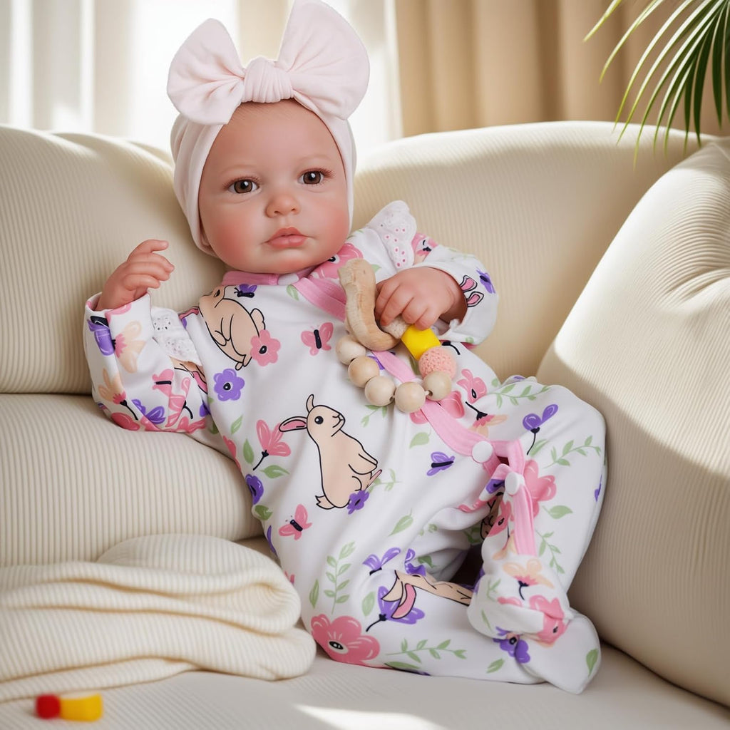 BABESIDE - Muñeca Reborn de 20 pulgadas, cuerpo de tela suave con juego de alimentación