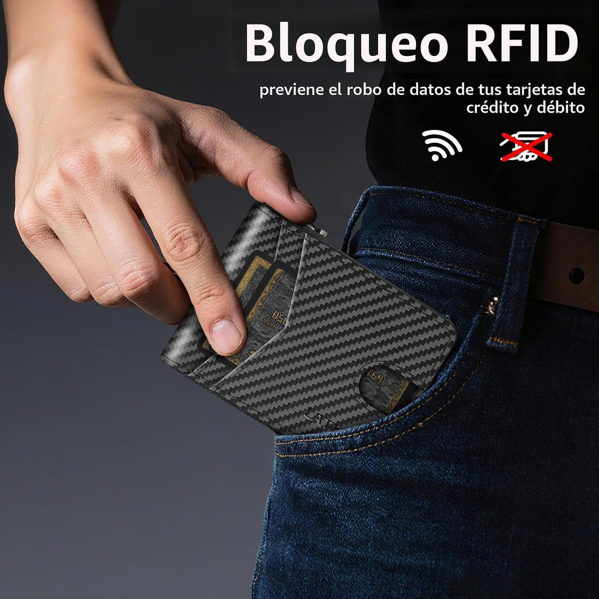 Billetera para hombre con bloqueo RFID y cierre, de grandes dimensiones, con 2 ventanas de identificación - Diseño de gran capacidad, 13 ranuras para tarjetas de crédito