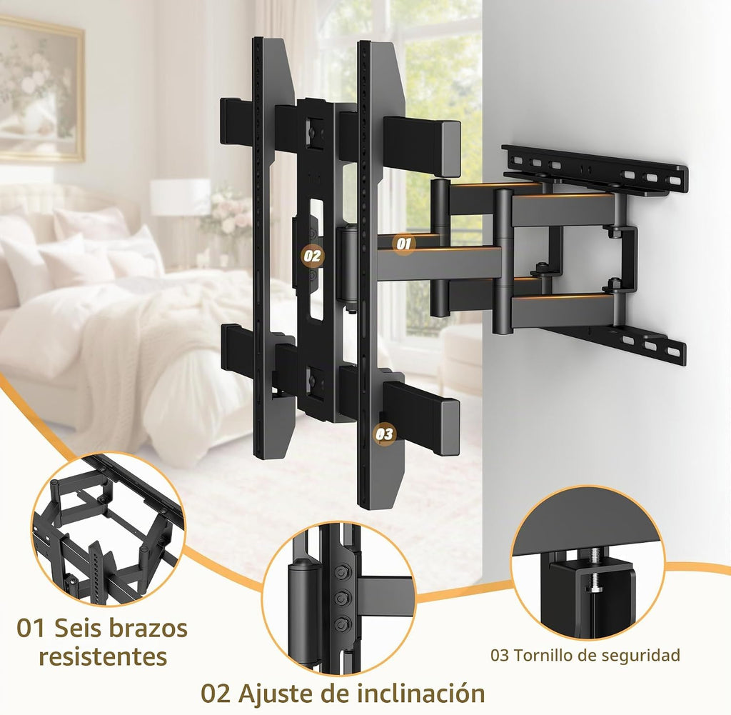 Soporte de pared ultra delgado de 1,3" para televisores de 32 a 75