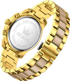 OLEVS Relojes de pulsera analógicos de cuarzo para hombre, cronógrafo, multifunción, fase lunar, fase luminosa, banda de silicona, relojes de pulsera