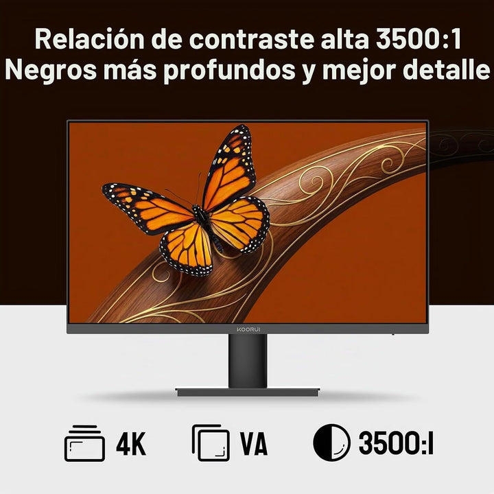 KOORUI Monitor 4K UHD 3840 x 2160 de 32 pulgadas con altavoces inte...