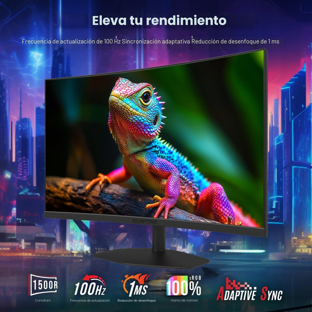 ¡Nuevo! Sceptre - Monitor curvo para juegos de 24 pulgadas, 1ms, 10...