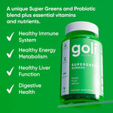 Goli Supergreens Gomitas con probióticos - Extracto de hoja de alca...