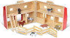 melissa & doug Fold and Go de madera granero, Versión estándar, Multi Color