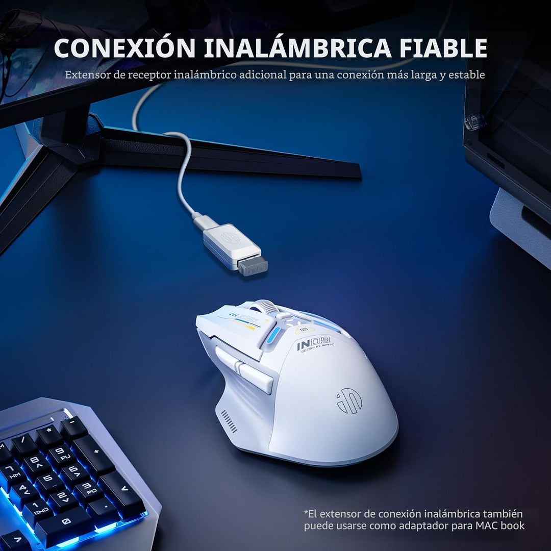 INPHIC IN9 Ratón inalámbrico para juegos, True Tri-Mode Bluetooth\/...