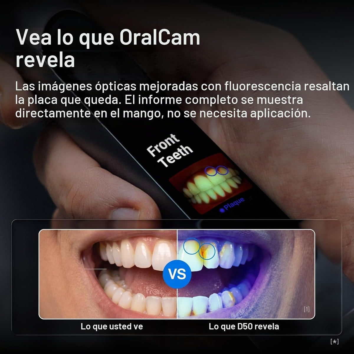 usmile Cepillo de dientes eléctrico D50 OralCam, imagen e información de