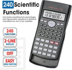 24 Pack Calculadoras Científicas en Bulk, Pantalla Grande de 2 Líneas, 240 Funciones, Calculadoras Científicas para Estudiantes, Calculadora de Fracciones de Álgebra/Matemáticas para Secundaria y Universidad