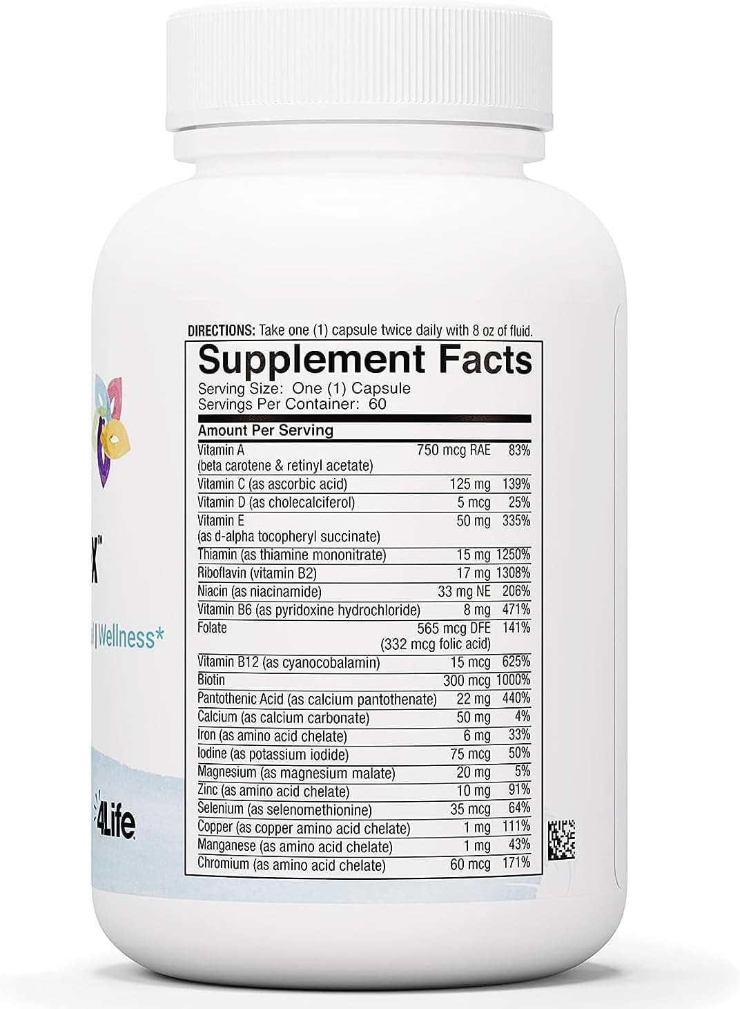 4Life Multiplex Suplemento de bienestar mineral multivitamínico, 60...