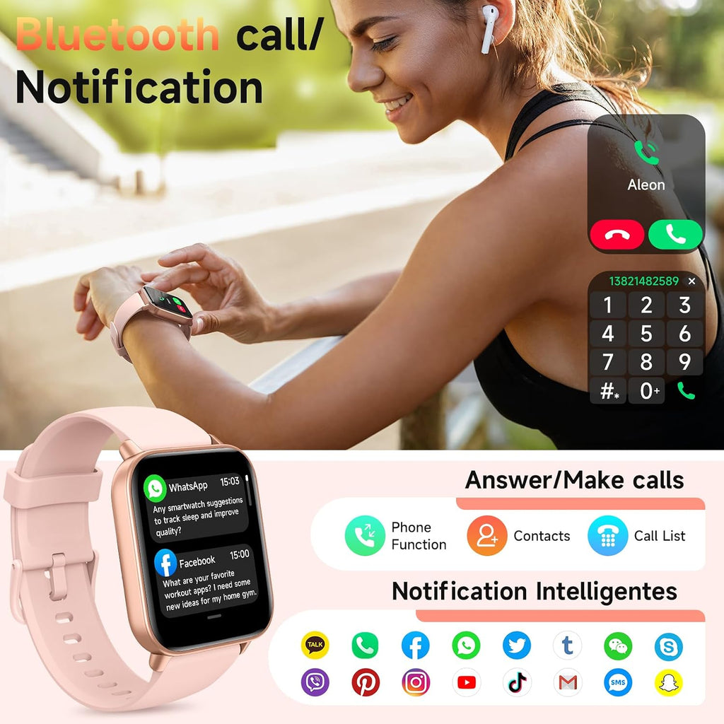 Quican Reloj inteligente para mujer, rastreador de actividad física iOS