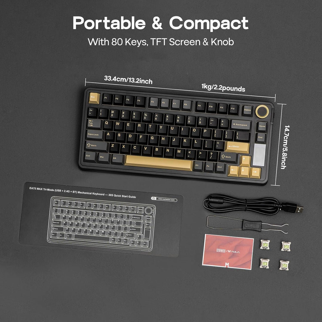 EPOMAKER X Aula EA75 MAX Wireless Gaming Keyboard with Screen &amp;...