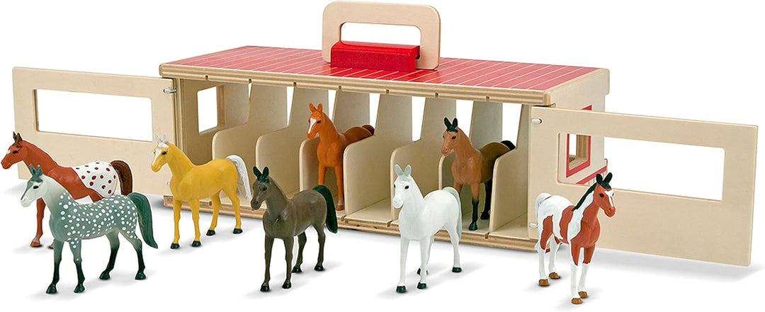 Establo de madera de juguete con 8 caballos, de Melissa &amp; Doug
