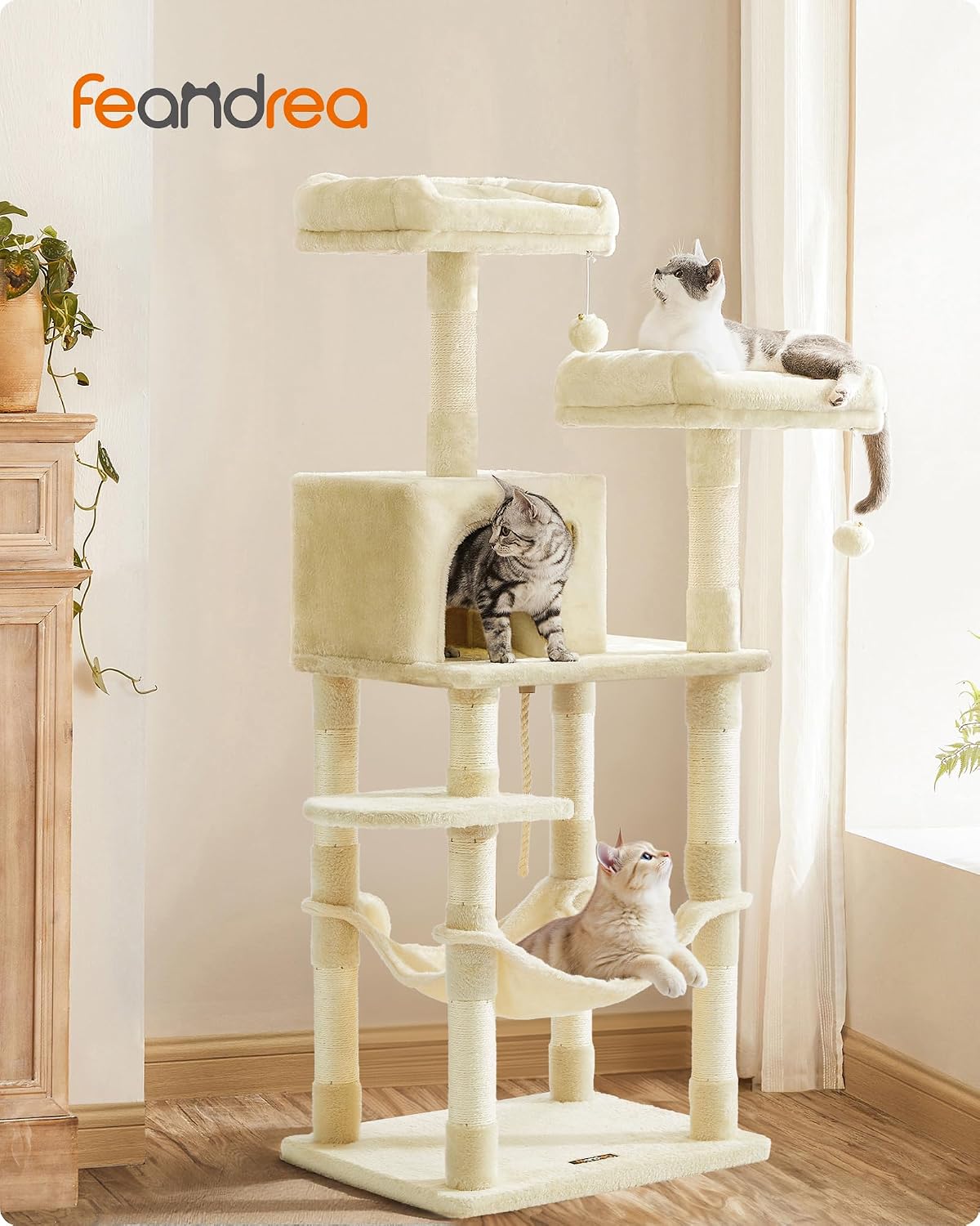 Feandrea - Árbol para gatos, torre grande para gatos de 55.8 pulgadas