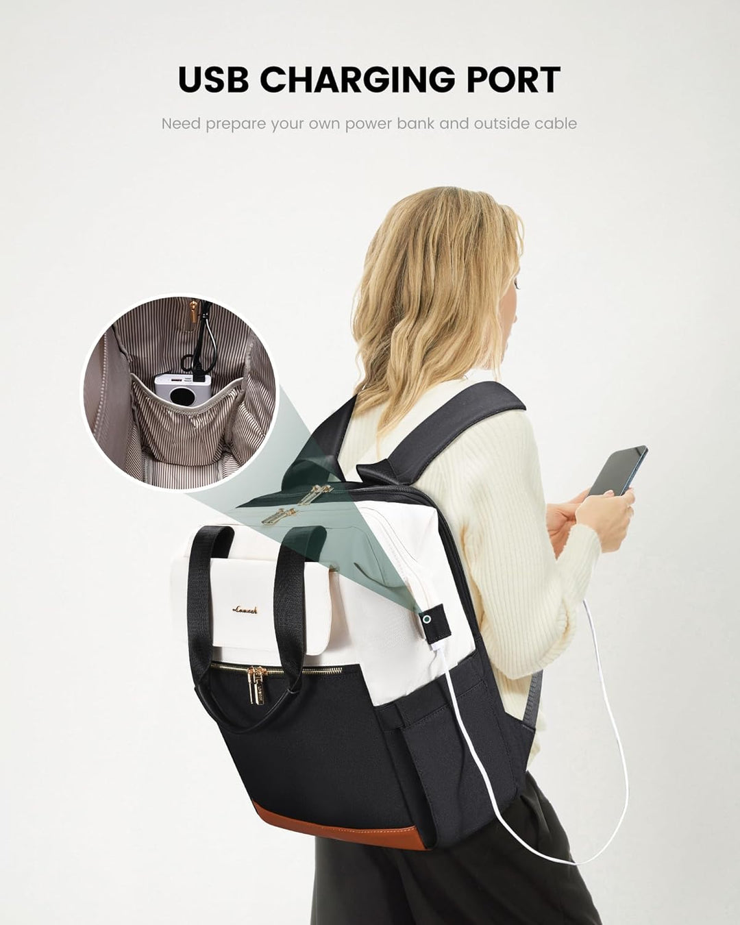 LOVEVOOK Mochila para computadora portátil para mujer, bolsa de tra...