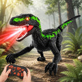Juguetes de dinosaurio a control remoto para niños de 3 a 12 años, juguete velociraptor RC de 2.4 GHz con luces, sonidos y modo de demostración, juguete de dinosaurio interactivo recargable