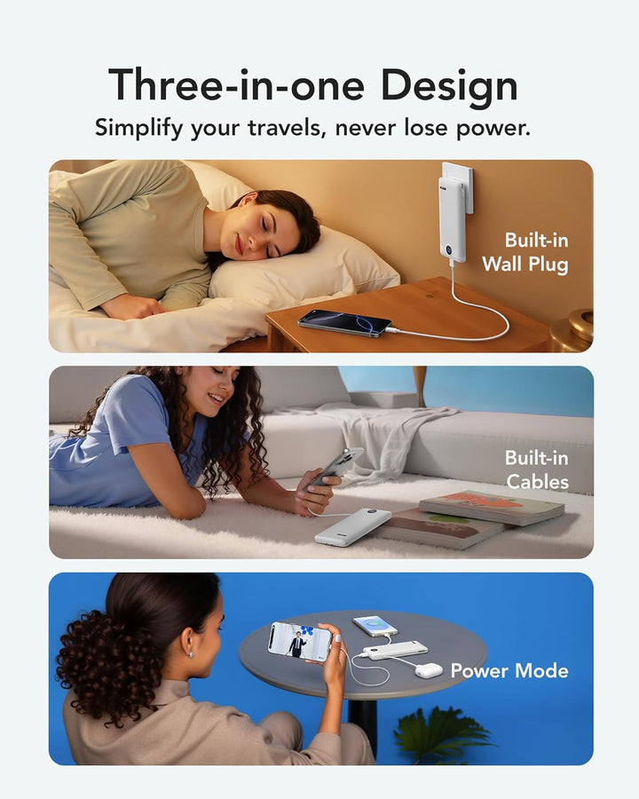 VRURC Cargador Portátil con Enchufe de Pared, 10000mAh Cargador Por...