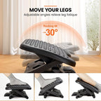 Lámpara ErGear Reposapiés para debajo del escritorio, reposapiés ajustable con 3 configuraciones de altura y ángulo de 30 grados, reposapiés de escritorio ergonómico con textura de masaje, reposapiés y