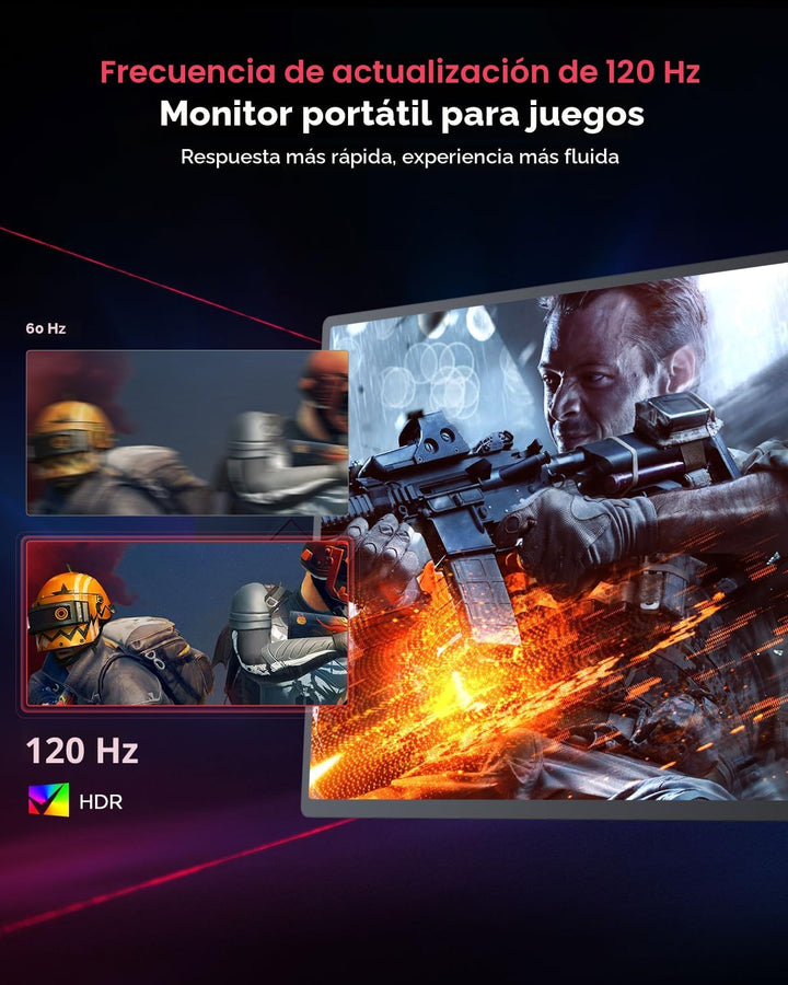 UPERFECT Monitor portátil para juegos 2K 120Hz, 16" 2560x1600 Q...