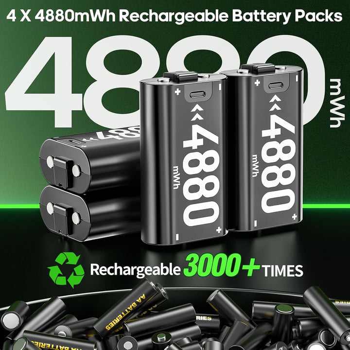 OIVO Batería recargable para Xbox One\/Series X\/S, 4 x 4880mWh, es...