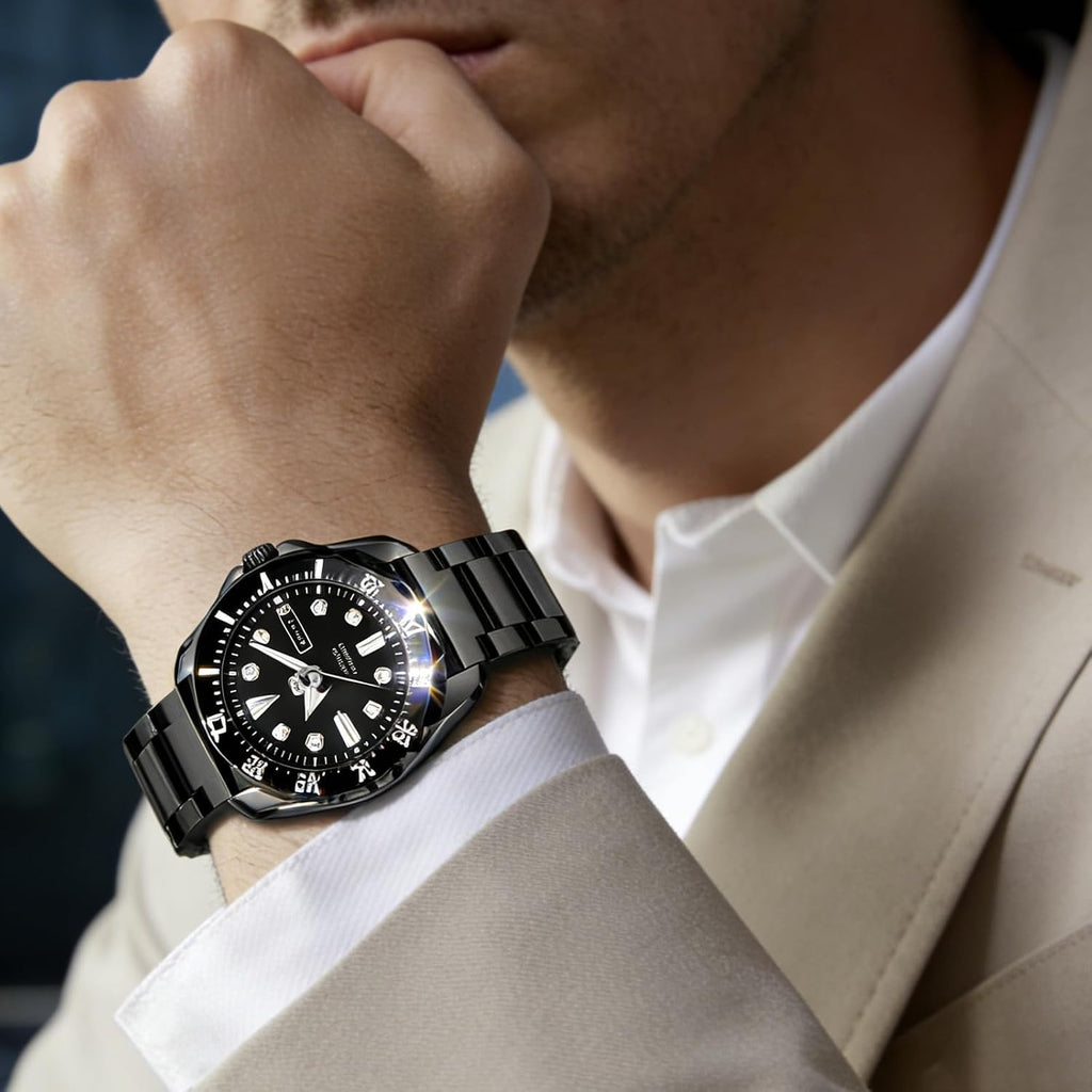 Juntan Correa de reloj clásica de acero inoxidable de 0.709 in, 0.787 in, 0.827 in, 0.866 in, 0.945 in, 1.024 in, plateado, negro, gris, azul, dorado, correa de reloj de metal cepillado para mujeres y