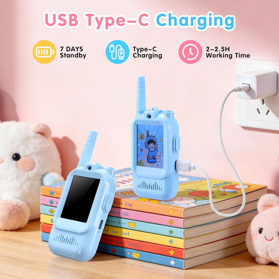 Walkie Talkies de video para niños paquete de 2 walkie