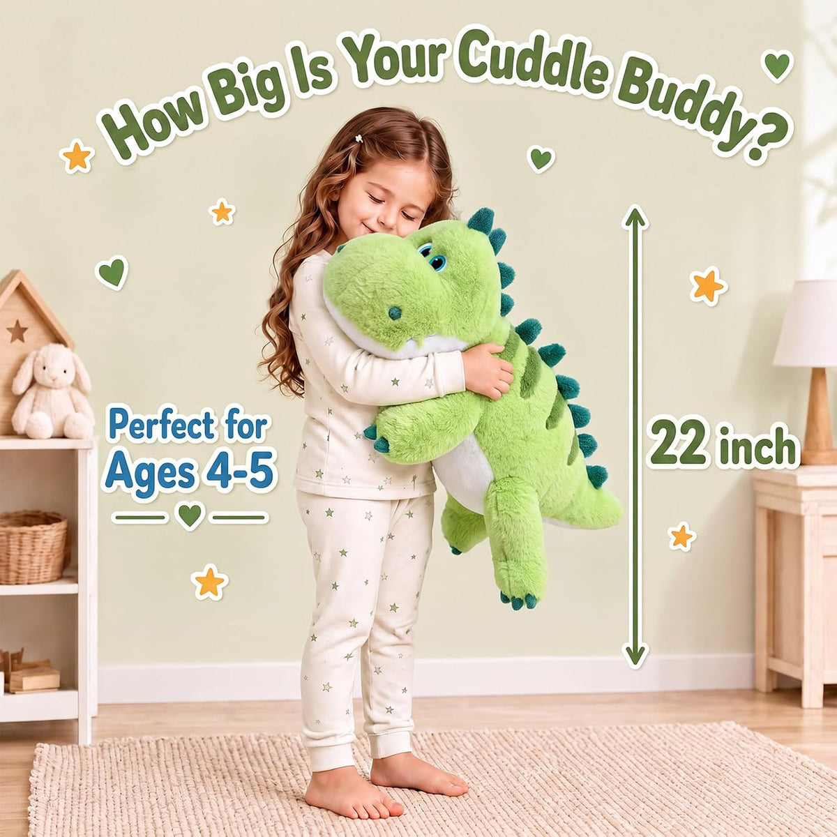 Dinosaurio de peluche para microondas, 20 pulgadas