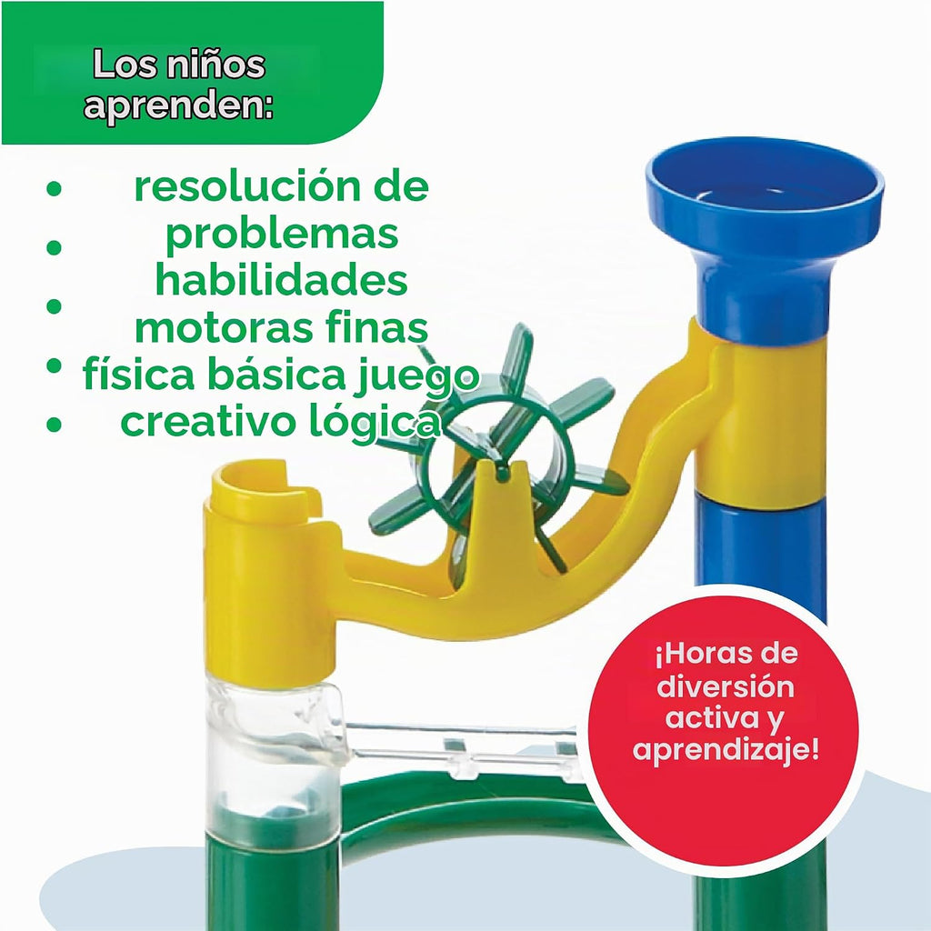 MindWare Marble Run: juego de 123 piezas (103 piezas duraderas y 20 canicas) Juego de construcción STEM para niños