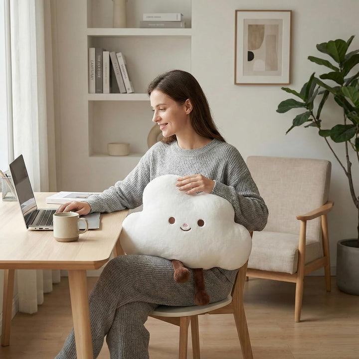 WEIGEDU Peluche de nube de animal de peluche, linda almohada de cie...