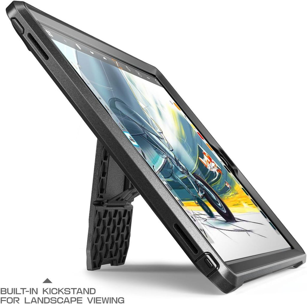 SUPCASE Unicorn Beetle Pro Series - Funda diseñada para iPad 9.7 2018/2017, con protector de pantalla integrado y funda protectora resistente de doble capa de cuerpo completo para iPad 9.7 de 5ª y 6ª generación (negro)