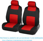 BDK PolyPro - Juego completo de fundas de asiento de coche en rojo sobre negro, fundas de asiento dividido delantero y trasero, fácil de instalar, accesorios para automóviles, camiones, furgonetas