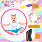 12 piezas de aro de juguete para niños, aro de juguete desmontable ajustable de colores, aro de ejercicio de plástico para niños, adolescentes, gimnasia, equipo de agilidad para perros