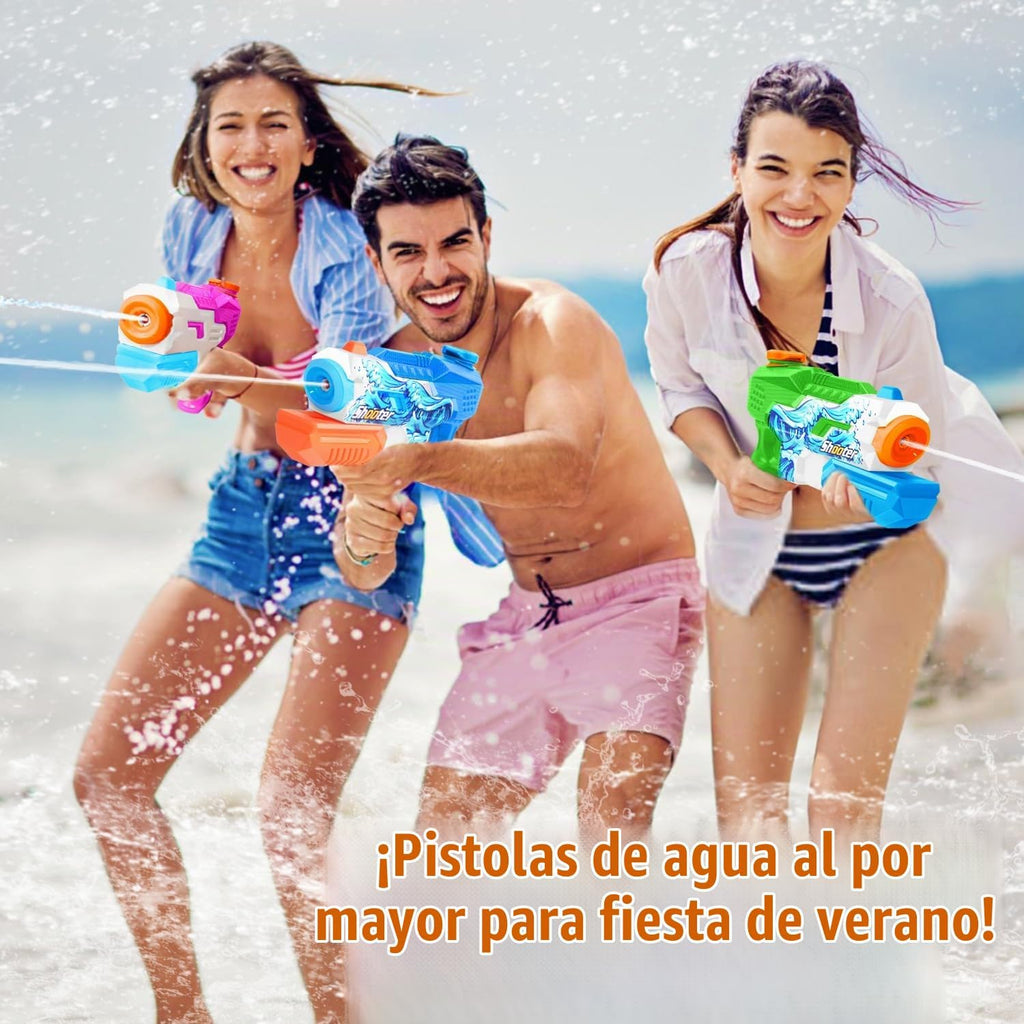 Paquete de 8 pistolas de agua para niños y adultos: pistolas de chorro de 600 cc, súper pistola de agua con largo alcance, alta capacidad para niños y niñas, piscina de verano, playa, al aire libre