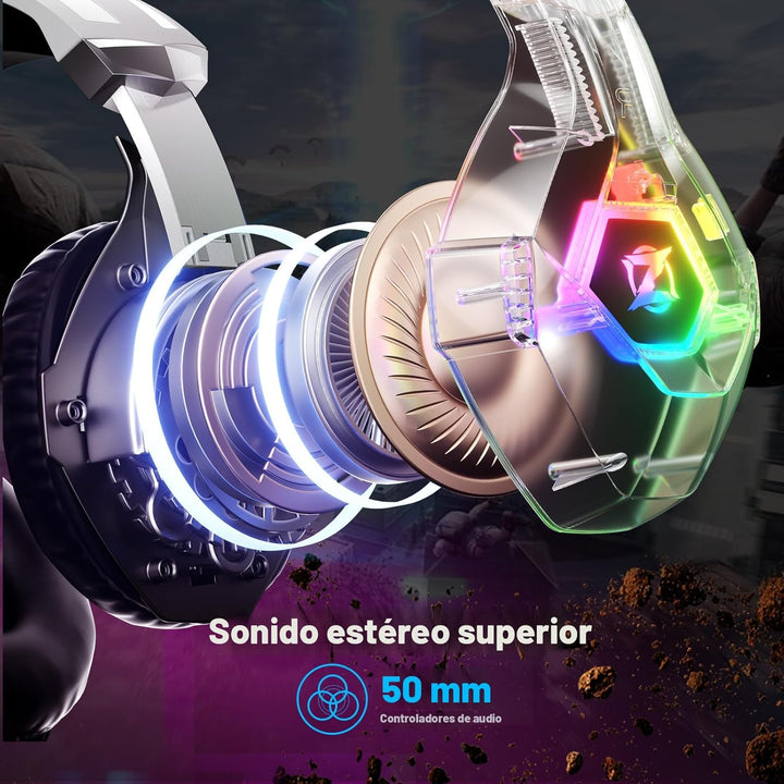 Ozeino - Audífonos para juegos para PC, PS4, PS5, auriculares Xbox...