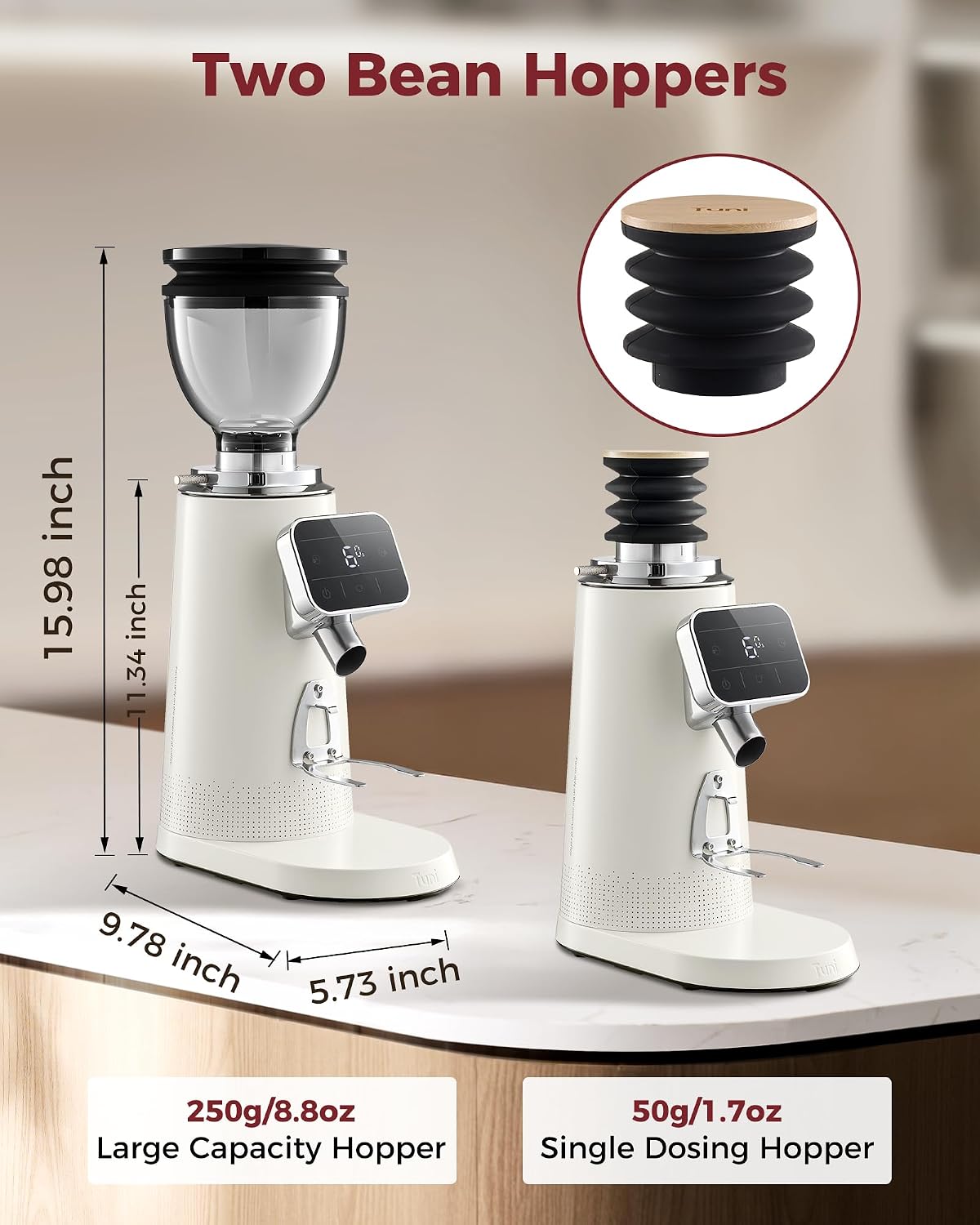 Tuni G3 Commercial - Molinillo de café de rebabas planas de 2.520 in