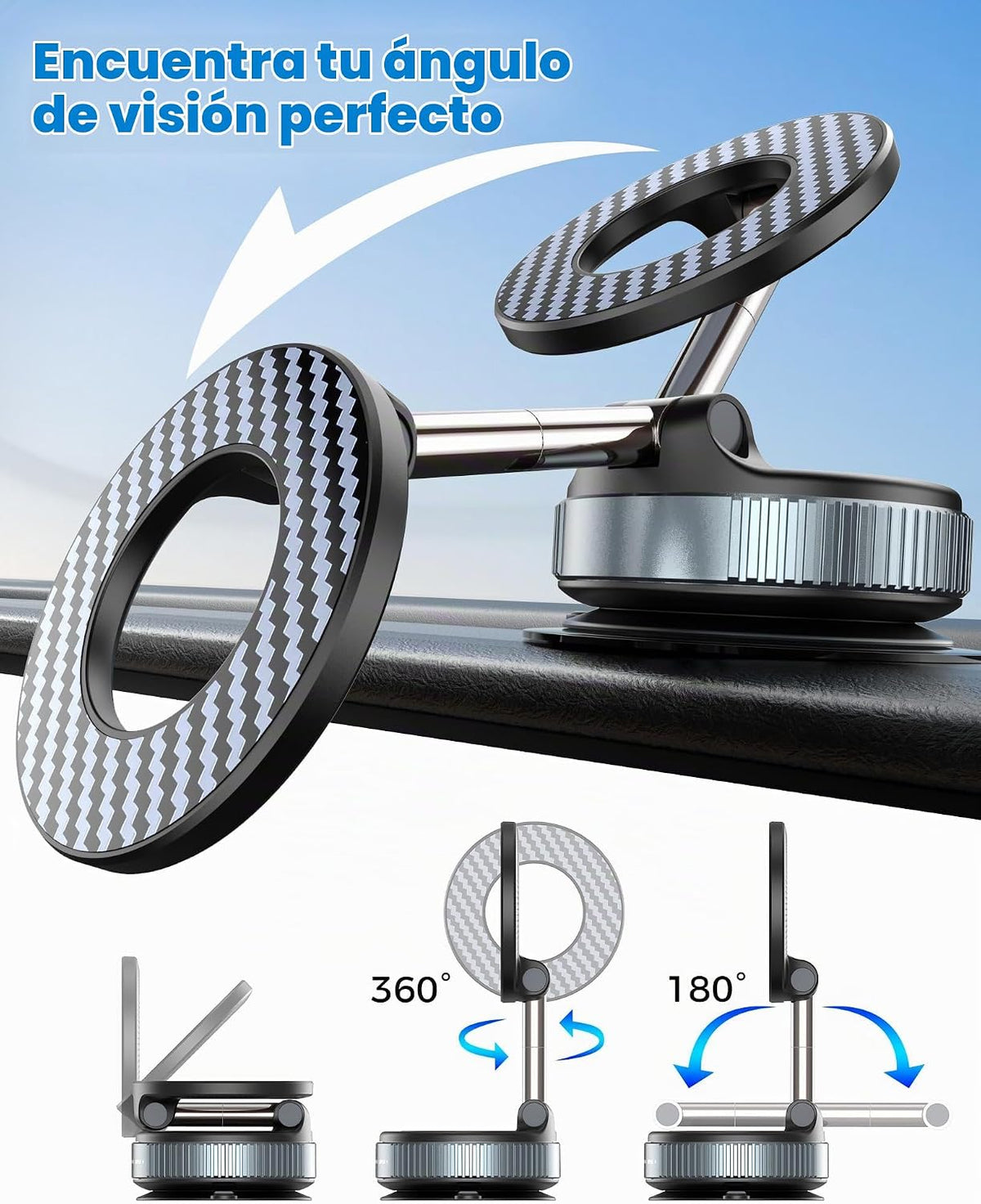 PlusAcc - Soporte magnético al vacío para MagSafe, sin carga