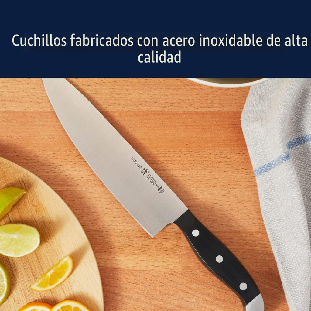 Henckels Statement - Juego de cuchillos de 20 piezas, afilado para maquinilla de afeitar, ingeniería alemana, marrón