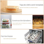 Juego de recipientes de vidrio para alimentos Urban Green con tapa de vidrio, paquete de 4, contenedores para preparar comida con tapa hermética de marco de silicona, a prueba de fugas, 100% libre de