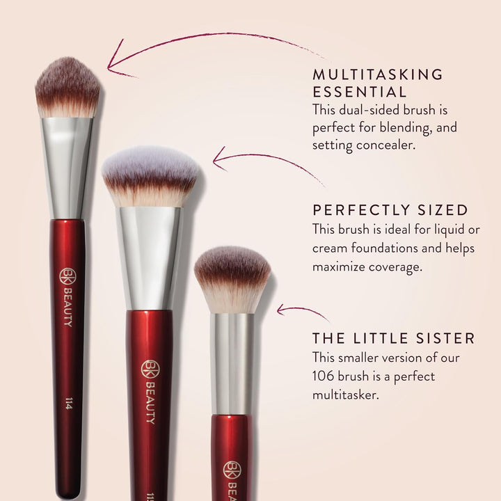 BK Beauty Core Complexion Trio Juego de brochas de maquillaje (3 pi...