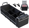 Organizador de Maletero Impermeable con Bolsa Térmica Aislada a Prueba de Fugas, Funda Plegable, Correas de Sujeción Ajustables (Negro)