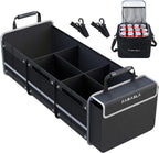 Organizador de Maletero Impermeable con Bolsa Térmica Aislada a Prueba de Fugas, Funda Plegable, Correas de Sujeción Ajustables (Negro)