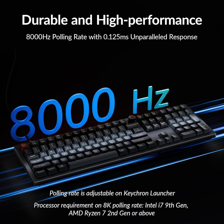 Keychron V6 - Teclado mecánico con cable de tamaño completo 8K con...
