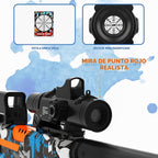 Pistola de juguete automática de espuma de francotirador con alcance, pistola de juguete eléctrica con 120 dardos para pistolas, IR, linterna, GDS, gafas, tecnología de bombas de aire, juego de