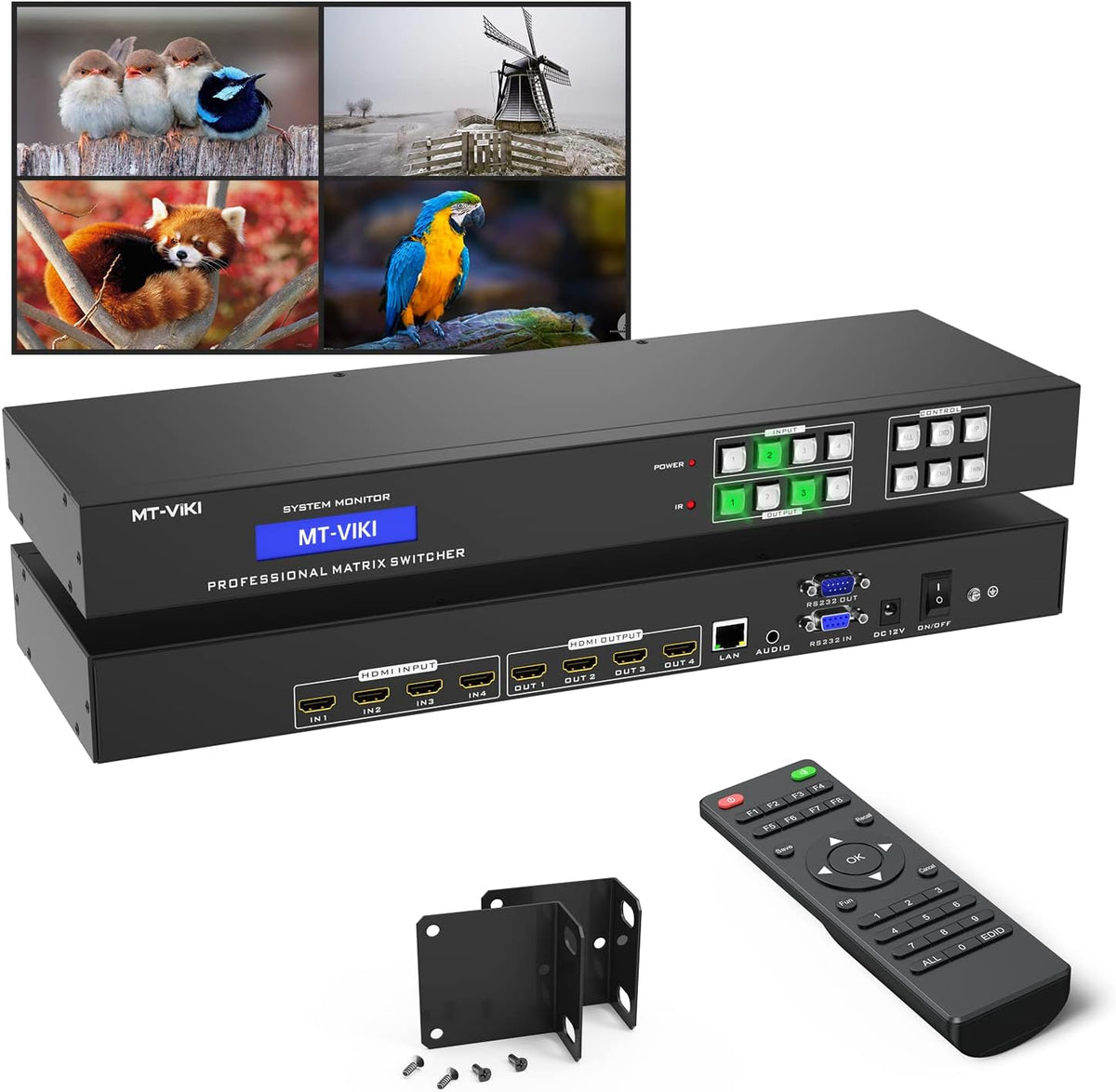 MT-VIKI Matriz HDMI 4K 4x4 con WEB y extracción de audio