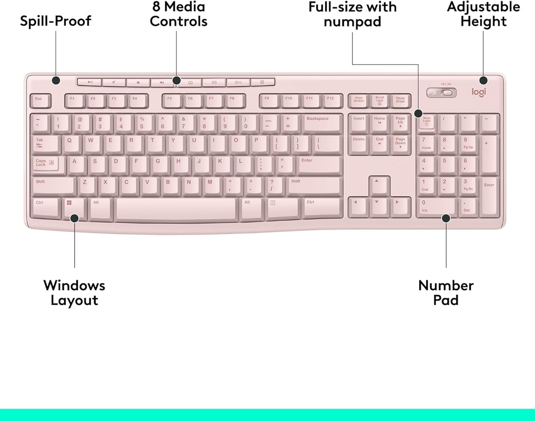 Logitech Teclado inalámbrico K270 para Windows, inalámbrico de 2,4...