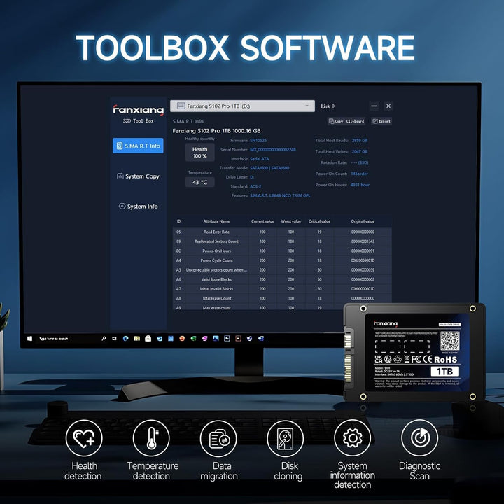fanxiang 512GB SSD SATA de 2.5'' SSD SATA III de 6 Gb\/s. U...