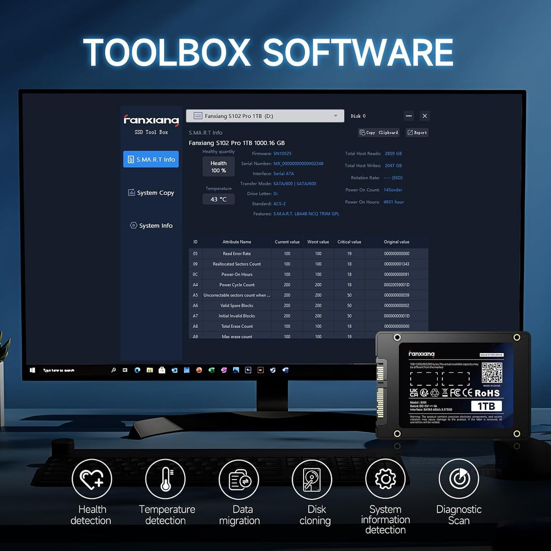 fanxiang 2TB SATA SSD de 2.5'' SSD SATA III de 6 Gb\/s Unid...