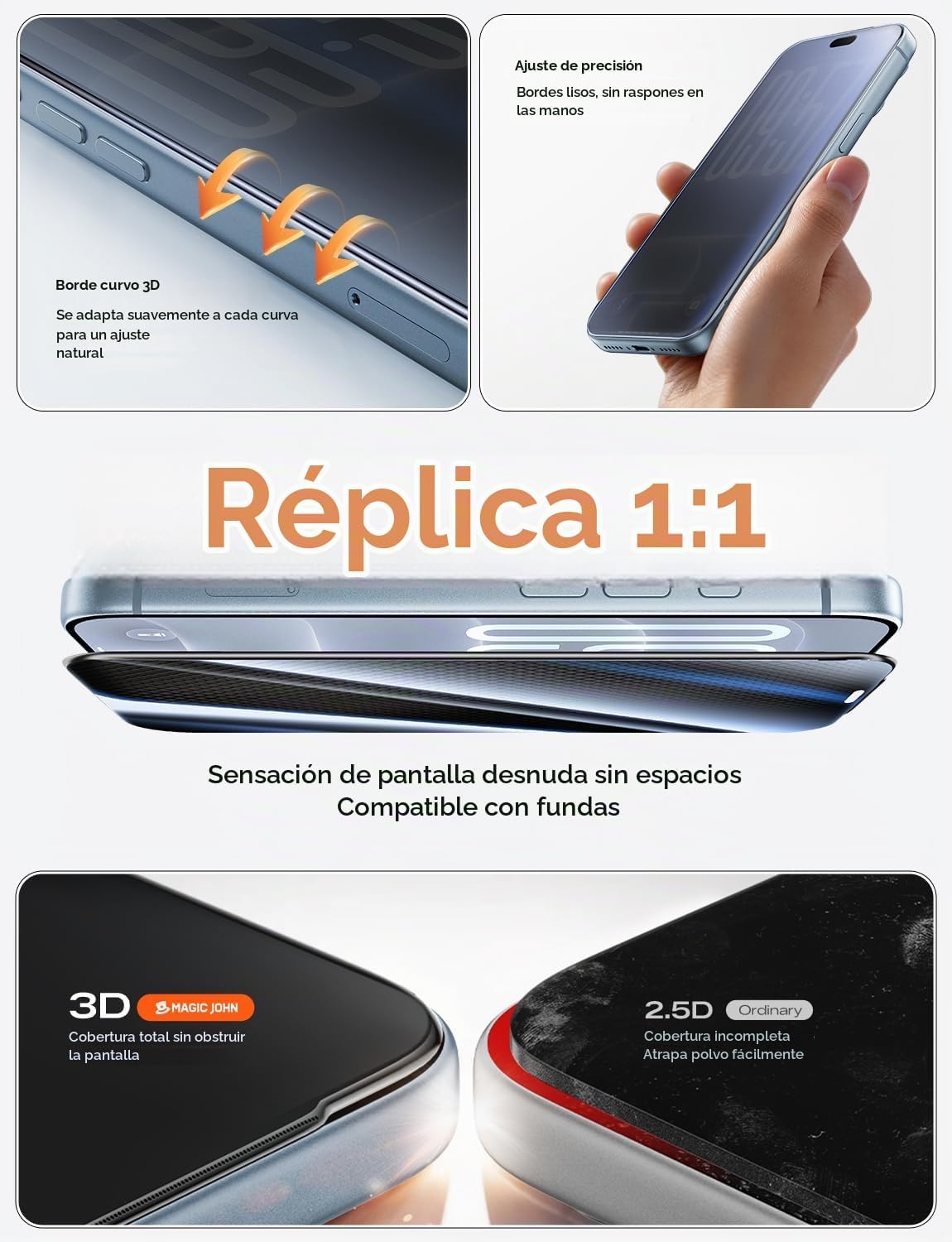 MAGIC JOHN Privacidad mejorada para iPhone 18 Pro Max Protector de pantalla