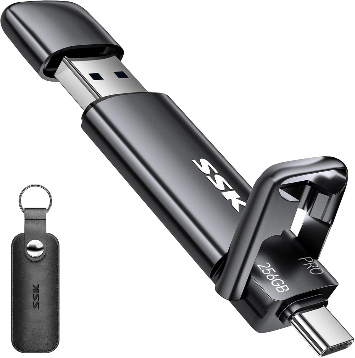 SSK Unidad SSD USB C de 256GB hasta 1000MB\/s, Unidad Flash Rápida,...