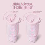 Ello Oasis Go+ - Vaso aislado de acero inoxidable de 26 onzas con popote