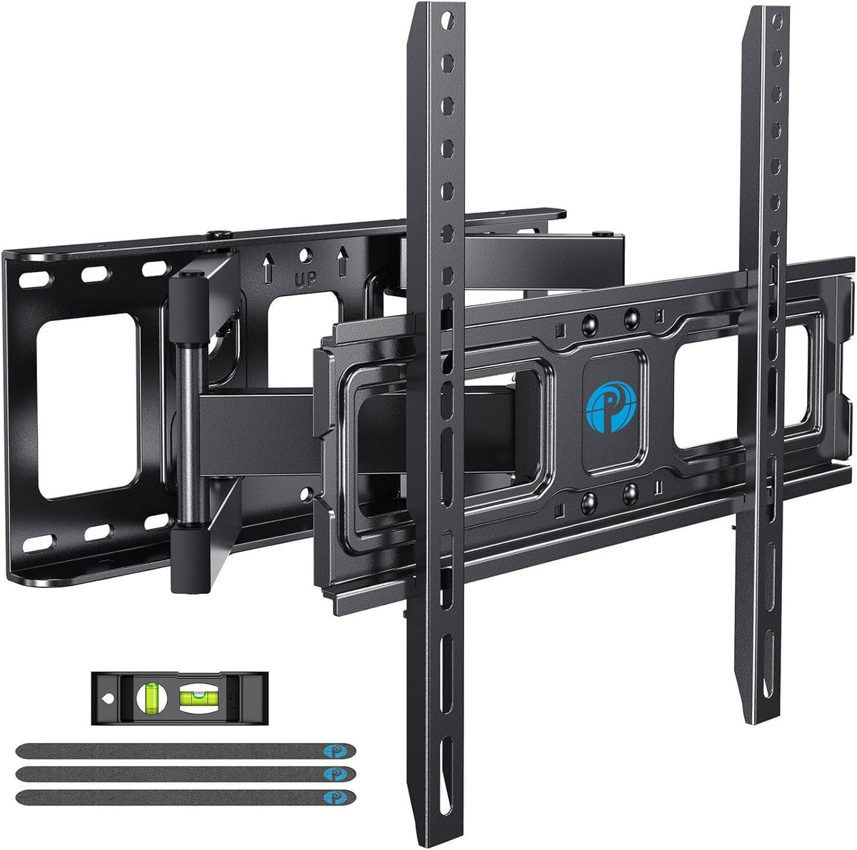 Pipishell Soporte de pared para TV para televisores LED LCD OLED 4K de 26-74 pulgadas de hasta 99 libras, soporte de montaje de TV de movimiento completo, extensión giratoria articulada, nivelación máxima VESA 15.748x15.748 in, se adapta a pernos de